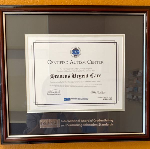 Heavens Urgent Care is Autism Certified