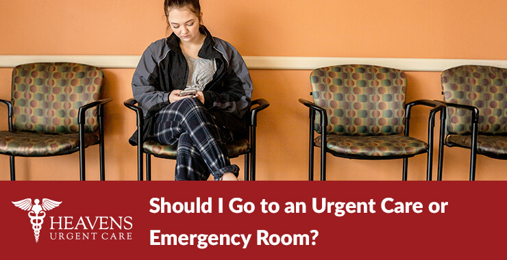 female sitting in a chair in a waiting room at an emergency room or urgent care